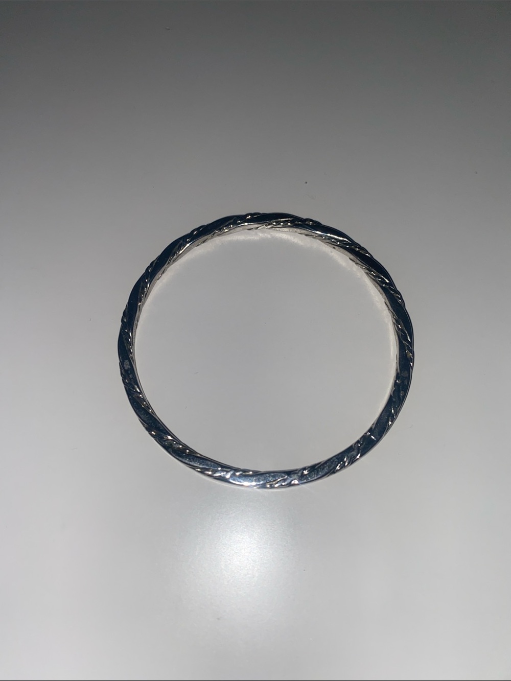 Silver Twisted Bangle Bracelet - Silver